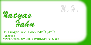 matyas hahn business card